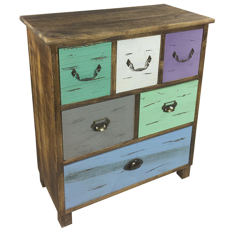 World Menagerie Adriel 6 Drawer 60Cm W Solid Wood Chest Of Drawers